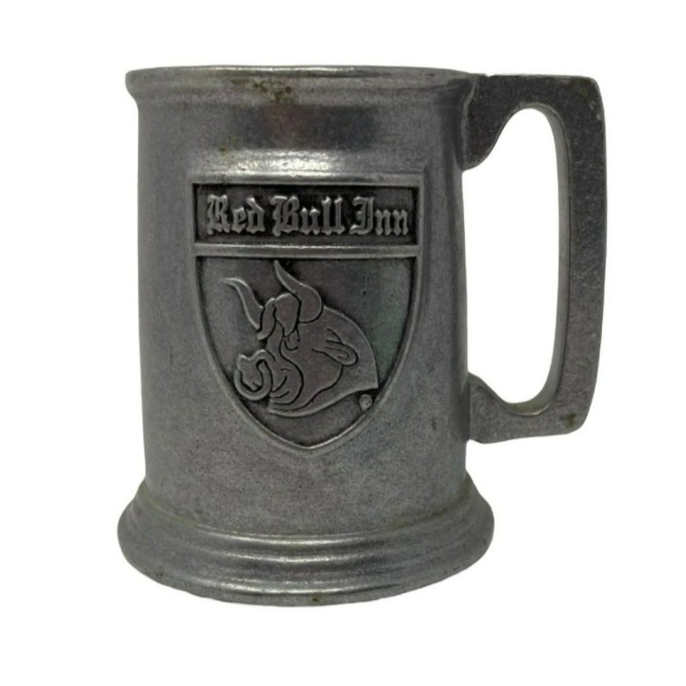 Vintage Red Bull Inn Metal Mug 5 inches Tall Wilton Columbia PA
